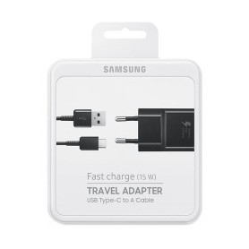 Samsung Originale Chageur EP-TA20EBE 2A 15W & Câbles Data USB TYP-C Noir