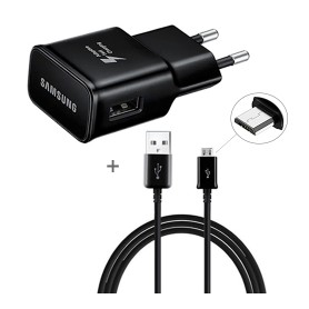 Samsung Originale chageur EP-TA20EBE 2A 15W + Câbles Data micro USB noir