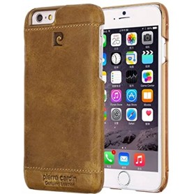 PIERRE CARDIN OFFICIEL COQUE EN CUIR SLIM MARRON iPhone 6PLUS-6SPLUS