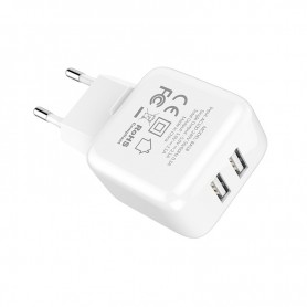 BOROFONE CHARGEUR BLANC BA18 2 PORTS USB 2.1 A