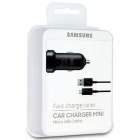 Chargeur de voiture Samsung Charge rapide (18W) EP-LN930BBEGWW noir avec câble micro-USB, blister