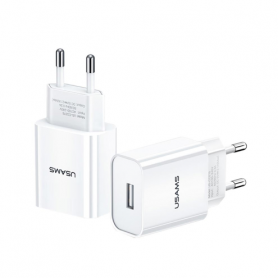 USAMS CHARGEUR USB  Single USB 2,1A Blanc