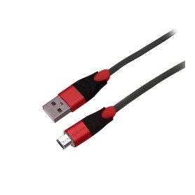 "Powerstar" ® Datenkabel "Wrap" Fast Charging MicroUSB 2,1A 100cm Red