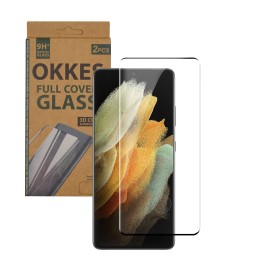 "OKKES" ® 2in1 Fullcover 3D Tempered Glass pour Samsung G996B Galaxy S21+