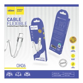 "OKKES"® Câbles Data Aluminum Alloy Shell OK06 2,1A USB to Lightning pour Apple 100cm Blanc