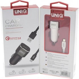 CHARGEUR VOITURE 2,4 A DUAL USB PORT -CABLE MIICRO USB INCLU / NOIR