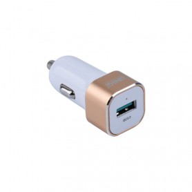 Chargeur Voiture 2,4 A Chargeur pour Micro 1x USB -  Blanc doré quick charge 3.0