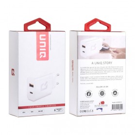 CHARGEUR USB A + USB TYPE C  2,4A UNIQ FAST CHARGE