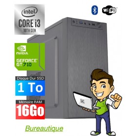 ORDINATEUR DE BUREAU I3 10th / GEFORCE 730 /16GRAM/ P3 SSD M2 1TO/ WIFI BLUETOOH