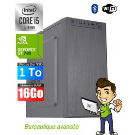 ORDINATEUR DE BUREAU I5 10th / GEFORCE 730 /16GRAM/ P3 SSD M2 1TO/ WIFI BLUETOOH