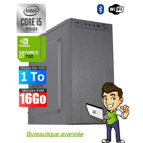 ORDINATEUR DE BUREAU I5 10th / GEFORCE 730 /16GRAM/ P3 SSD M2 1TO/ WIFI  BLUETOOH