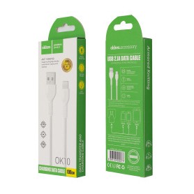 OKKES Câble Data Slick USB to Lightning (1m) Blanc